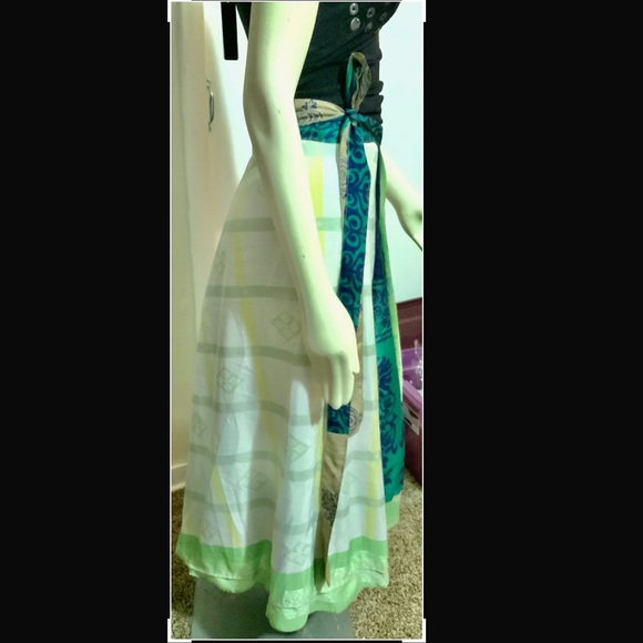 PURE 100% INDIA SILK SARI WRAP SKIRT~HANDMADE - Picture 6 of 7